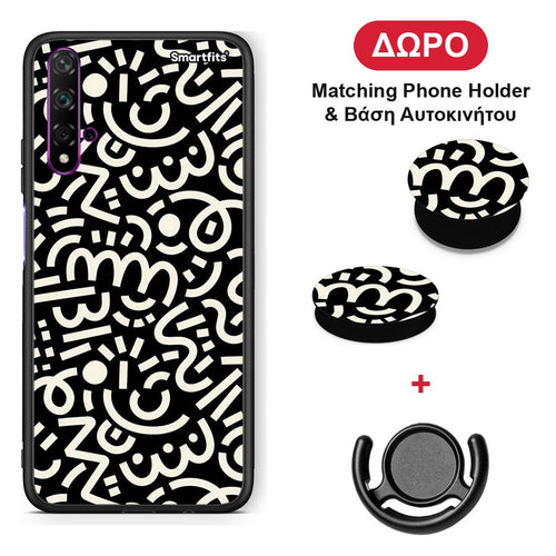 Doodle Art - Huawei Nova 5T / Honor 20 θήκη + Δώρο Phone Holder & Βάση Αυτοκινήτου