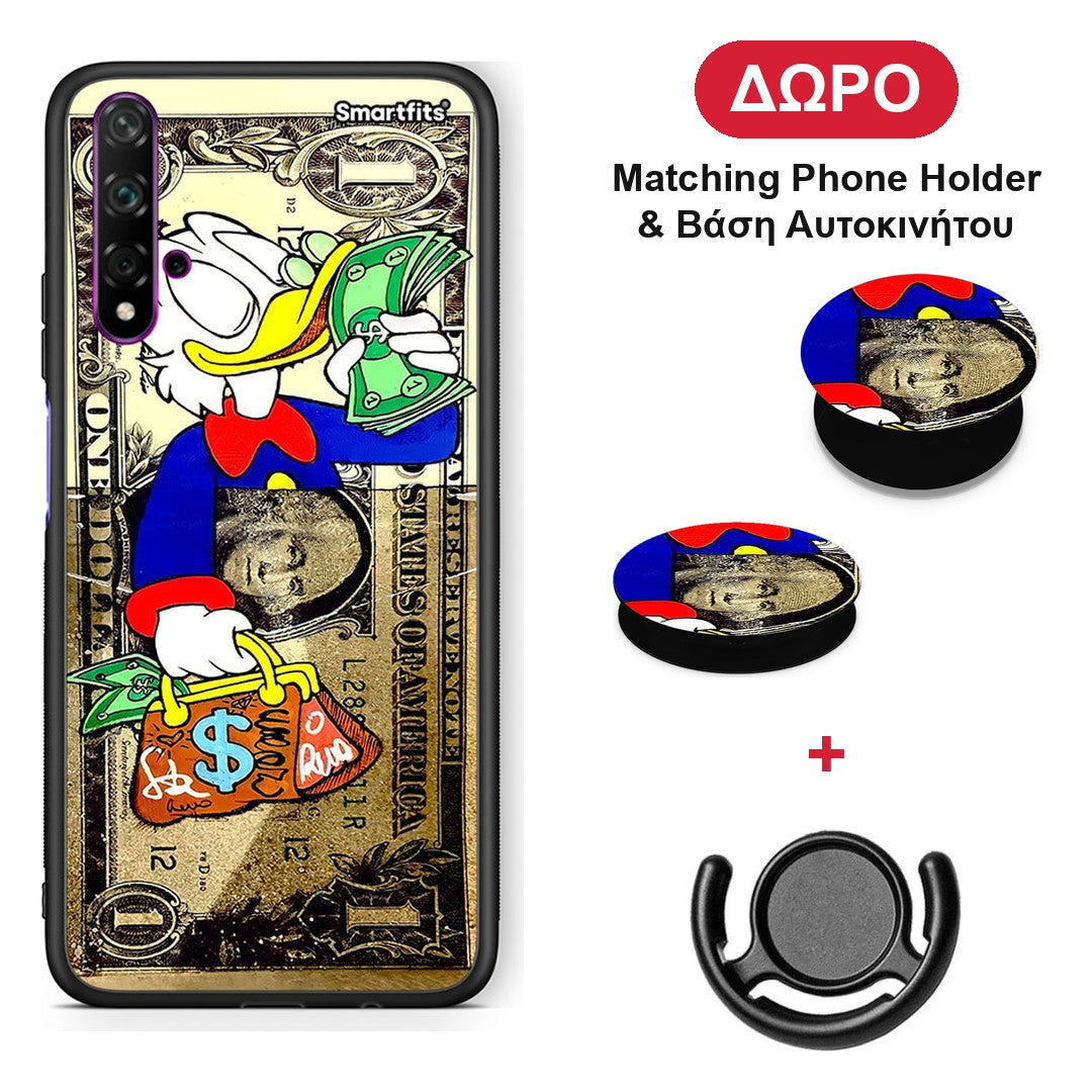 Duck Money - Huawei Nova 5T / Honor 20 θήκη + Δώρο Phone Holder & Βάση Αυτοκινήτου