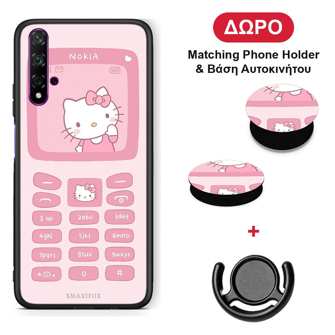 Hello Kitten - Huawei Nova 5T / Honor 20 θήκη + Δώρο Phone Holder & Βάση Αυτοκινήτου