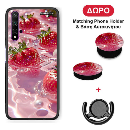 Juicy Strawberries - Huawei Nova 5T / Honor 20 θήκη + Δώρο Phone Holder & Βάση Αυτοκινήτου