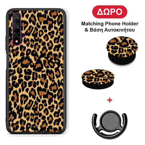 Animal Leopard - Huawei Nova 5T / Honor 20 θήκη + Δώρο Phone Holder & Βάση Αυτοκινήτου