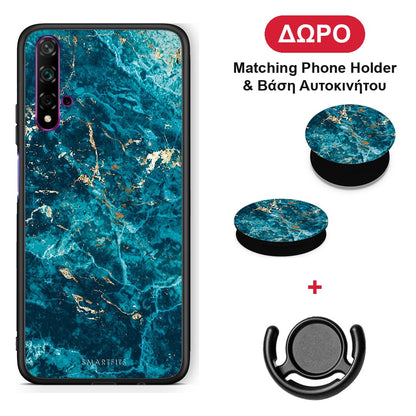 Marble Blue - Huawei Nova 5T / Honor 20 θήκη + Δώρο Phone Holder & Βάση Αυτοκινήτου
