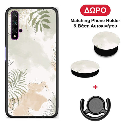 Nude Plants - Huawei Nova 5T / Honor 20 θήκη + Δώρο Phone Holder & Βάση Αυτοκινήτου