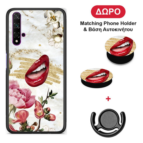 Red Lips - Huawei Nova 5T / Honor 20 θήκη + Δώρο Phone Holder & Βάση Αυτοκινήτου
