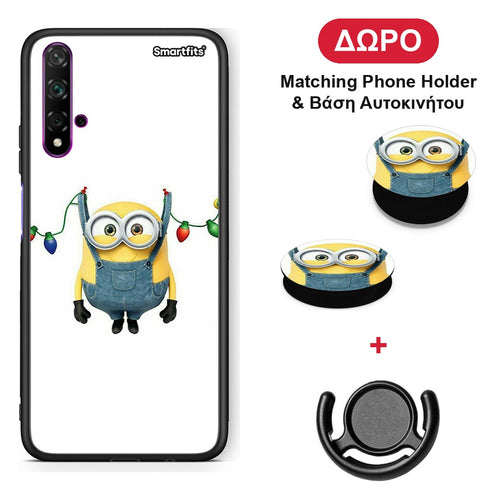 Xmas Minion Lights - Huawei Nova 5T / Honor 20 θήκη + Δώρο Phone Holder & Βάση Αυτοκινήτου