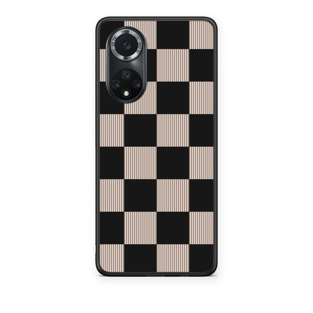 Θήκη Huawei Nova 9 / Honor 50 Black and Taupe Striped Checks από τη Smartfits με σχέδιο στο πίσω μέρος και μαύρο περίβλημα | Huawei Nova 9 / Honor 50 Black and Taupe Striped Checks case with colorful back and black bezels