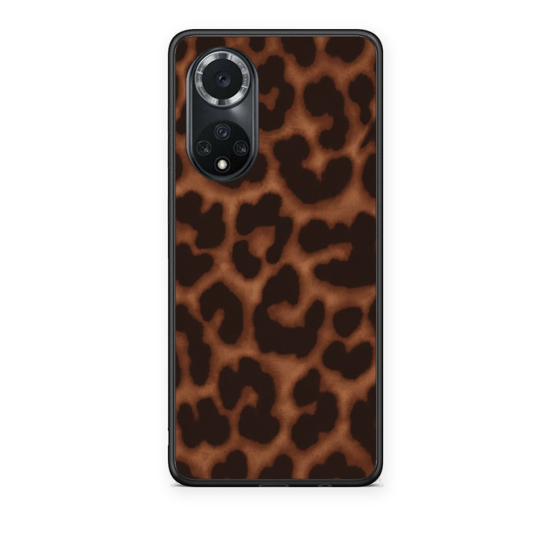 Θήκη Huawei Nova 9 / Honor 50 Leopard Print Dark Brown από τη Smartfits με σχέδιο στο πίσω μέρος και μαύρο περίβλημα | Huawei Nova 9 / Honor 50 Leopard Print Dark Brown case with colorful back and black bezels