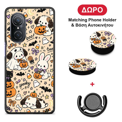 Halloween Puppies and Friends on Cream - Huawei Nova 9 SE θήκη + Δώρο Phone Holder & Βάση Αυτοκινήτου