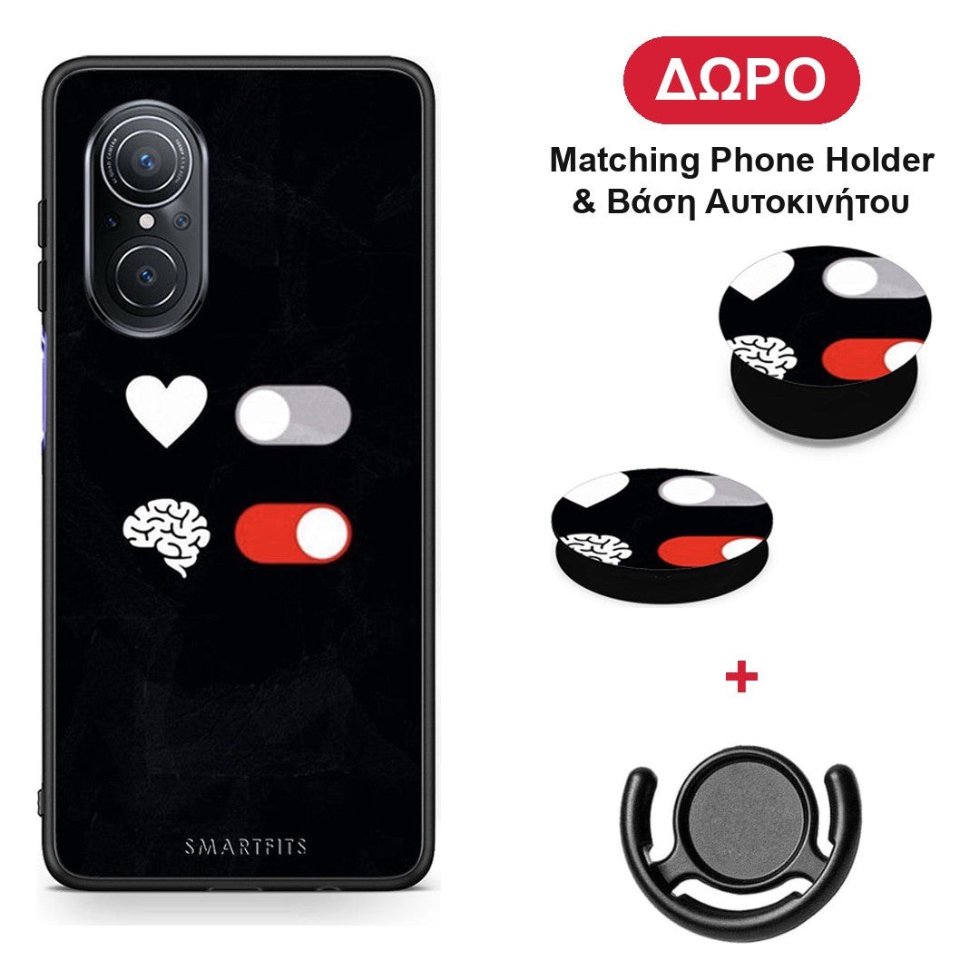 Heart Vs Brain - Huawei Nova 9 SE θήκη + Δώρο Phone Holder & Βάση Αυτοκινήτου