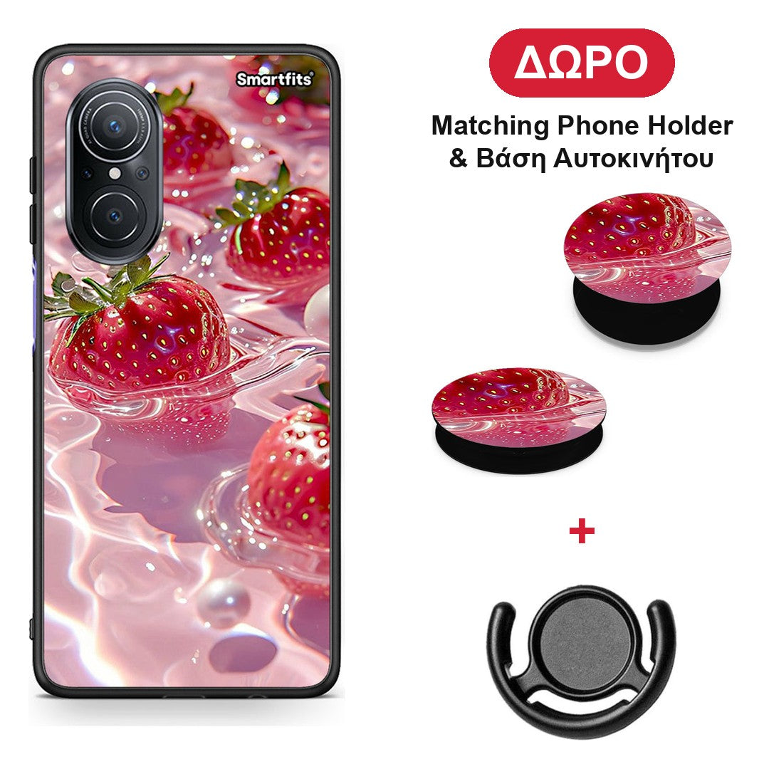 Juicy Strawberries - Huawei Nova 9 SE θήκη + Δώρο Phone Holder & Βάση Αυτοκινήτου