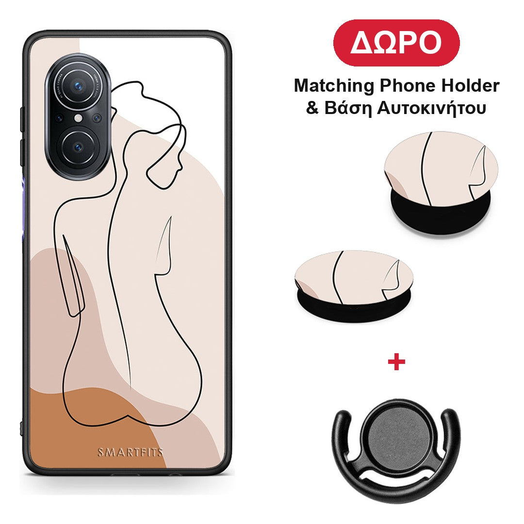 LineArt Woman - Huawei Nova 9 SE θήκη + Δώρο Phone Holder & Βάση Αυτοκινήτου