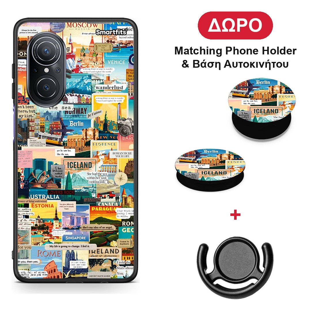 Live To Travel - Huawei Nova 9 SE θήκη + Δώρο Phone Holder & Βάση Αυτοκινήτου