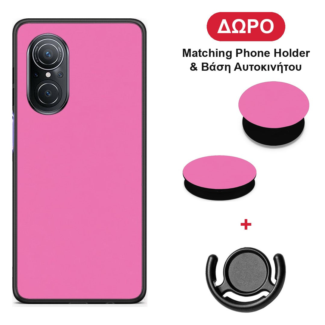 Rose Pink - Huawei Nova 9 SE θήκη + Δώρο Phone Holder & Βάση Αυτοκινήτου