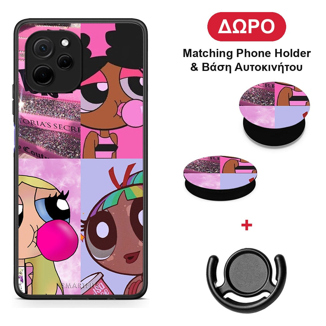 Bubble Girls - Huawei Nova Y61 θήκη + Δώρο Phone Holder & Βάση Αυτοκινήτου