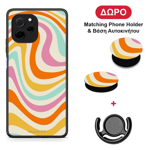 Colourful Waves - Huawei Nova Y61 θήκη + Δώρο Phone Holder & Βάση Αυτοκινήτου