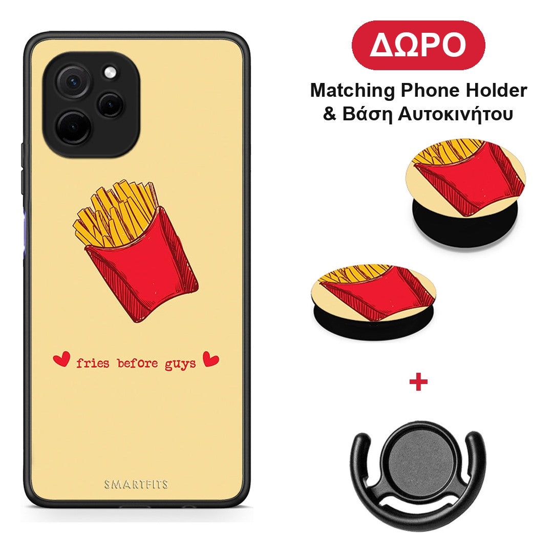 Fries Before Guys - Huawei Nova Y61 θήκη + Δώρο Phone Holder & Βάση Αυτοκινήτου