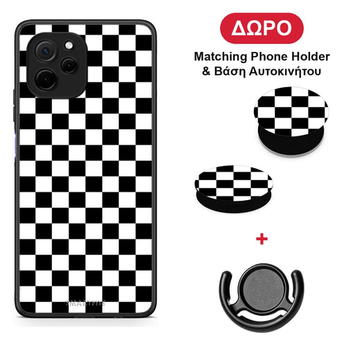 Geometric Squares - Huawei Nova Y61 θήκη + Δώρο Phone Holder & Βάση Αυτοκινήτου