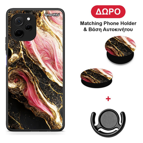 Glamorous Pink Marble - Huawei Nova Y61 θήκη + Δώρο Phone Holder & Βάση Αυτοκινήτου