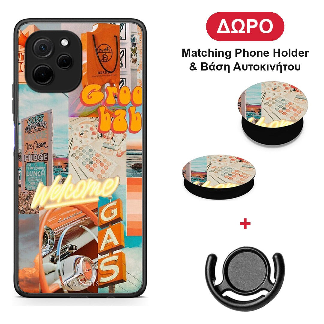 Groovy Babe - Huawei Nova Y61 θήκη + Δώρο Phone Holder & Βάση Αυτοκινήτου