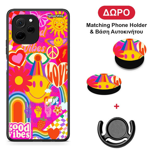 Hippie Love - Huawei Nova Y61 θήκη + Δώρο Phone Holder & Βάση Αυτοκινήτου