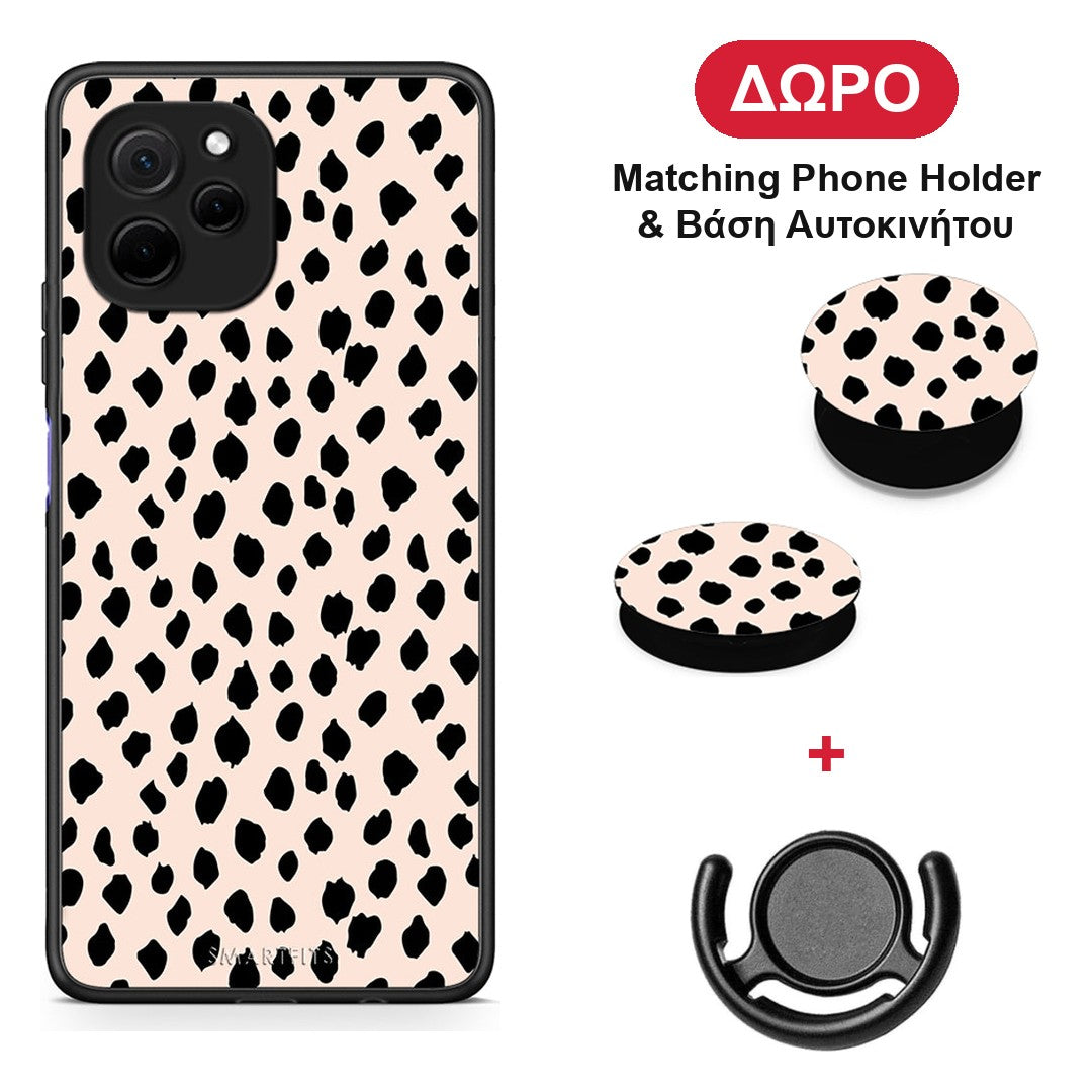 New Polka Dots - Huawei Nova Y61 θήκη + Δώρο Phone Holder & Βάση Αυτοκινήτου