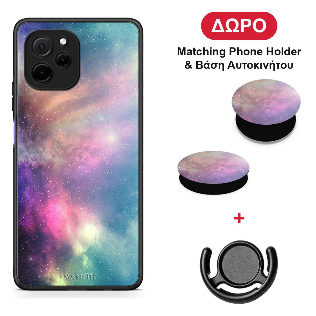 Galactic Rainbow - Huawei Nova Y61 θήκη + Δώρο Phone Holder & Βάση Αυτοκινήτου