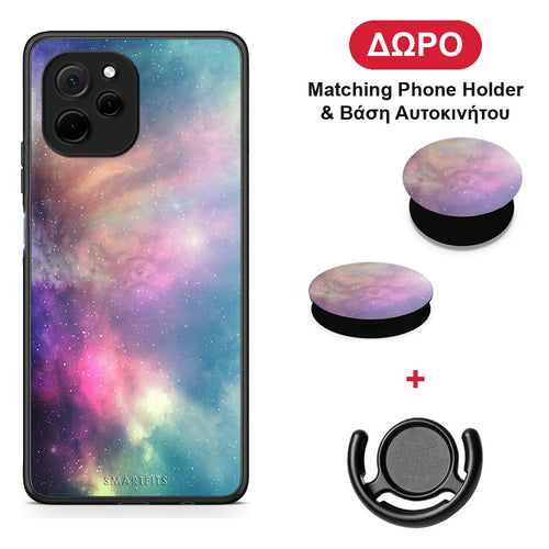 Galactic Rainbow - Huawei Nova Y61 θήκη + Δώρο Phone Holder & Βάση Αυτοκινήτου