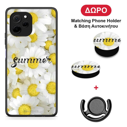 Summer Daisies - Huawei Nova Y61 θήκη + Δώρο Phone Holder & Βάση Αυτοκινήτου