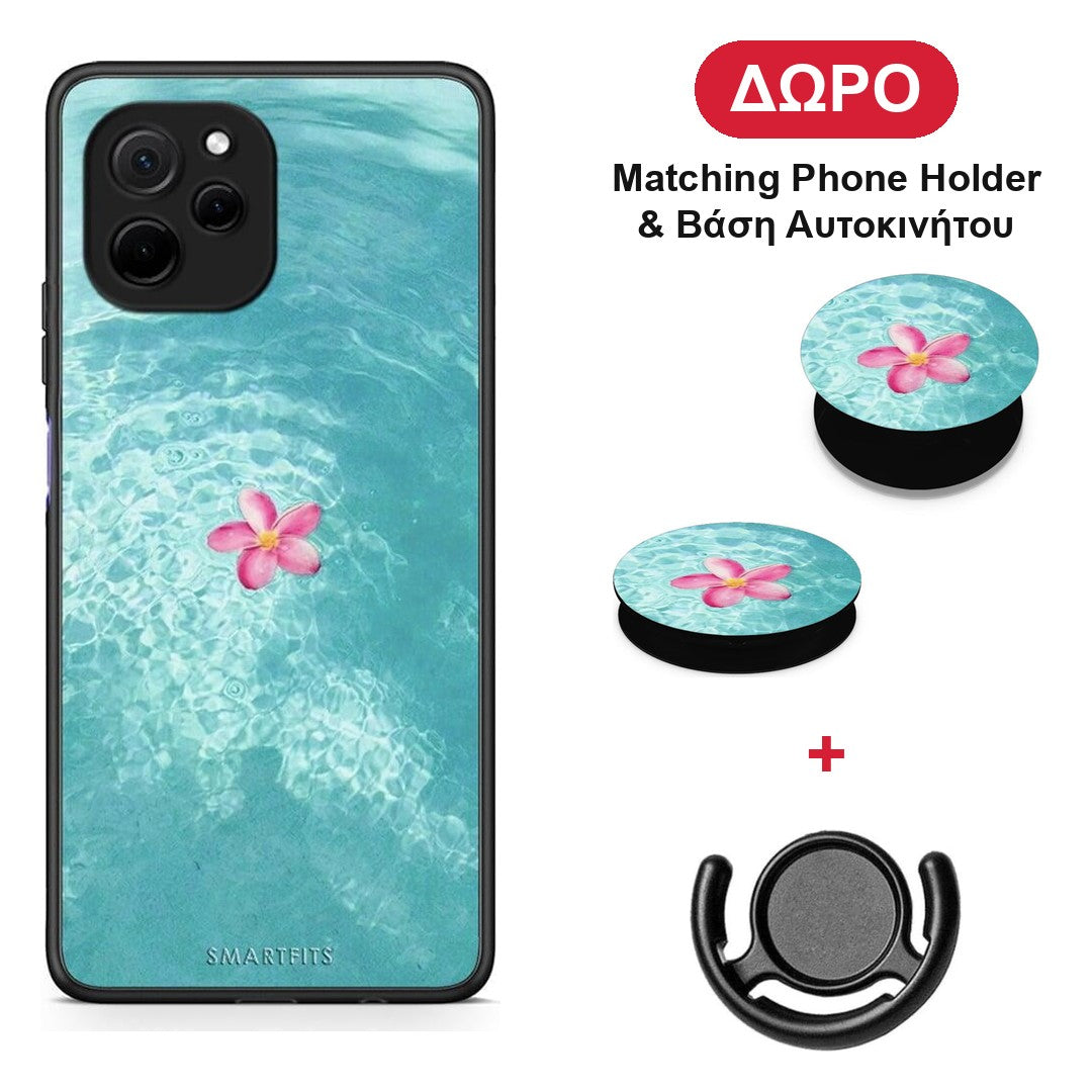 Water Flower - Huawei Nova Y61 θήκη + Δώρο Phone Holder & Βάση Αυτοκινήτου