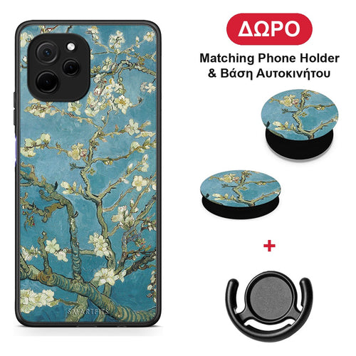 White Blossoms - Huawei Nova Y61 θήκη + Δώρο Phone Holder & Βάση Αυτοκινήτου