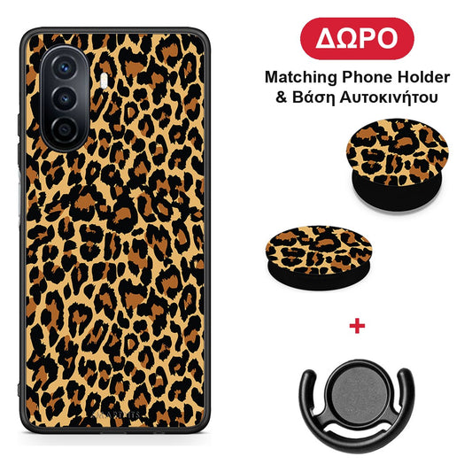 Animal Leopard - Huawei Nova Y70 / Y70 Plus θήκη + Δώρο Phone Holder & Βάση Αυτοκινήτου