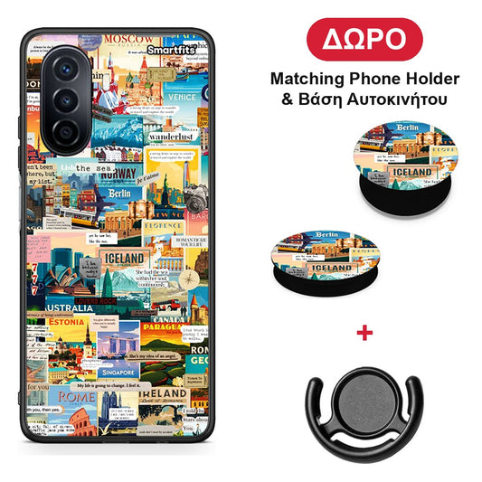 Live To Travel - Huawei Nova Y70 / Y70 Plus θήκη + Δώρο Phone Holder & Βάση Αυτοκινήτου