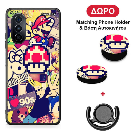 Love The 90s - Huawei Nova Y70 / Y70 Plus θήκη + Δώρο Phone Holder & Βάση Αυτοκινήτου