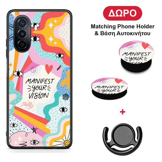 Manifest Your Vision - Huawei Nova Y70 / Y70 Plus θήκη + Δώρο Phone Holder & Βάση Αυτοκινήτου