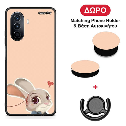 Nick Wilde And Judy Hopps Love 2 - Huawei Nova Y70 / Y70 Plus θήκη + Δώρο Phone Holder & Βάση Αυτοκινήτου