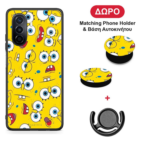 PopArt Sponge - Huawei Nova Y70 / Y70 Plus θήκη + Δώρο Phone Holder & Βάση Αυτοκινήτου