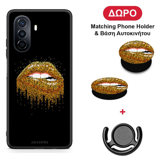 Valentine Golden - Huawei Nova Y70 / Y70 Plus θήκη + Δώρο Phone Holder & Βάση Αυτοκινήτου