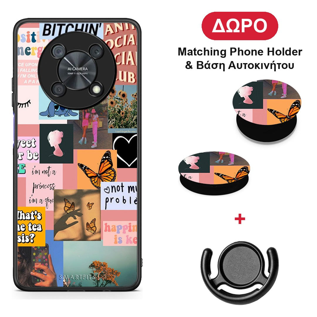 Collage Bitchin - Huawei Nova Y90 θήκη + Δώρο Phone Holder & Βάση Αυτοκινήτου