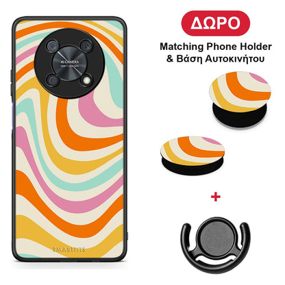 Colourful Waves - Huawei Nova Y90 θήκη + Δώρο Phone Holder & Βάση Αυτοκινήτου