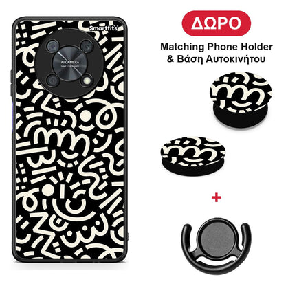 Doodle Art - Huawei Nova Y90 θήκη + Δώρο Phone Holder & Βάση Αυτοκινήτου