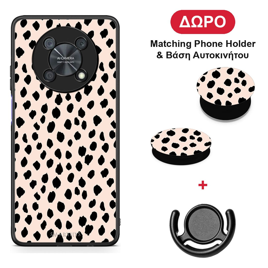 New Polka Dots - Huawei Nova Y90 θήκη + Δώρο Phone Holder & Βάση Αυτοκινήτου