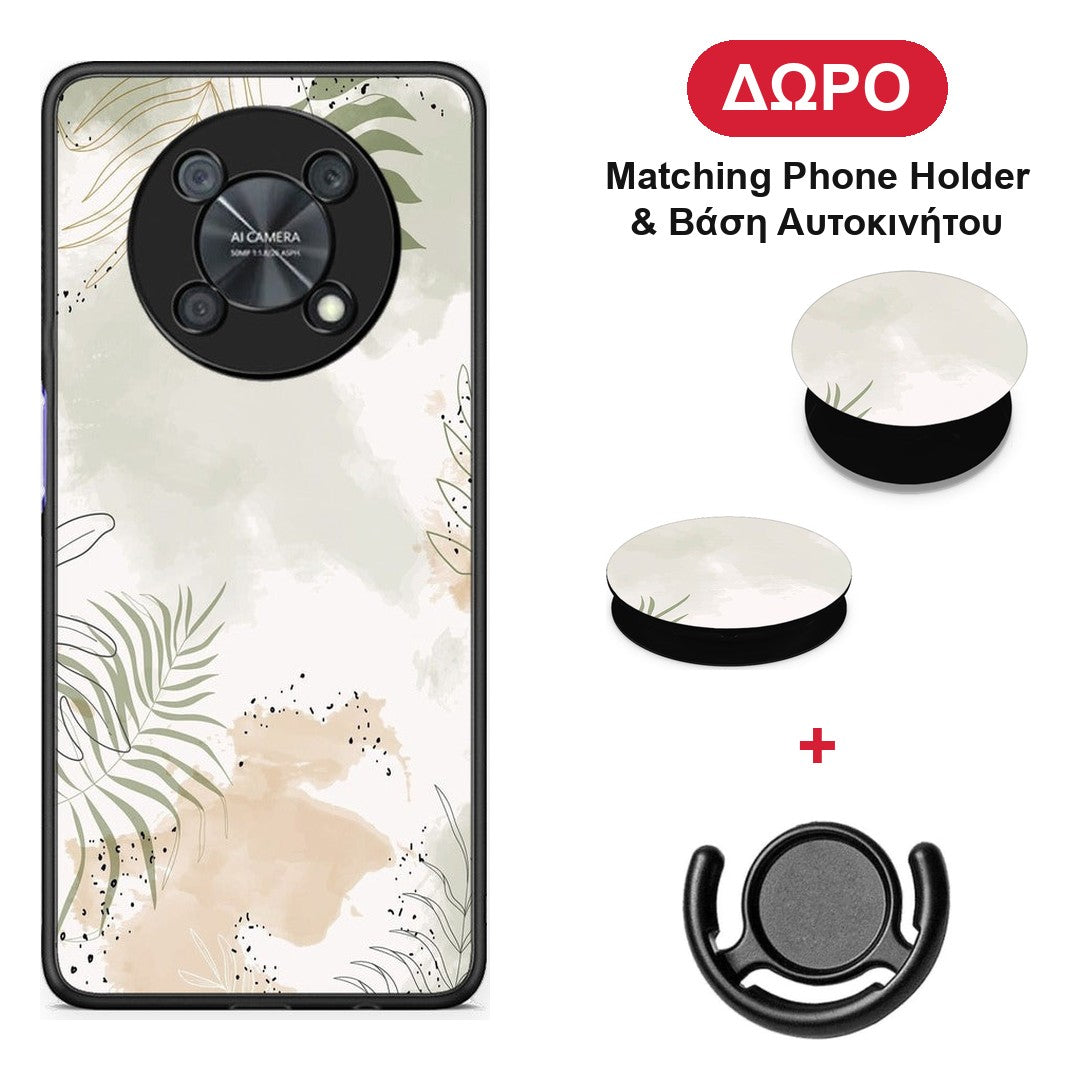 Nude Plants - Huawei Nova Y90 θήκη + Δώρο Phone Holder & Βάση Αυτοκινήτου