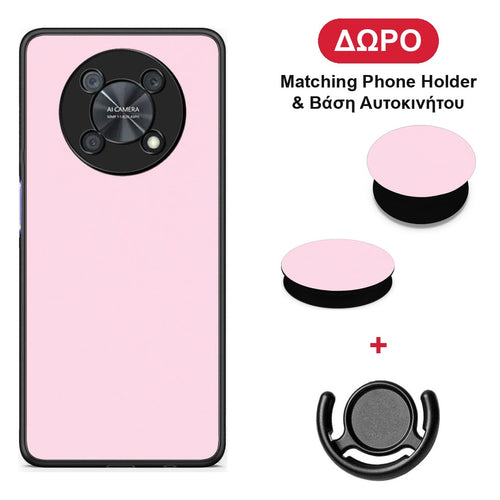 Pale Pink - Huawei Nova Y90 θήκη + Δώρο Phone Holder & Βάση Αυτοκινήτου