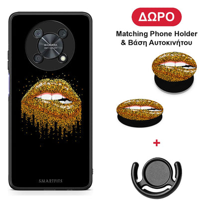 Valentine Golden - Huawei Nova Y90 θήκη + Δώρο Phone Holder & Βάση Αυτοκινήτου