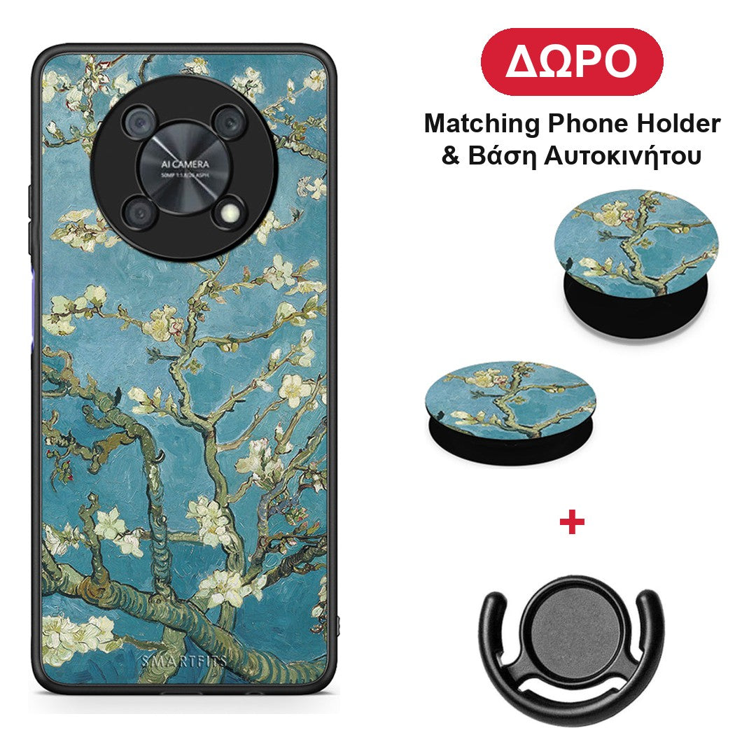 White Blossoms - Huawei Nova Y90 θήκη + Δώρο Phone Holder & Βάση Αυτοκινήτου
