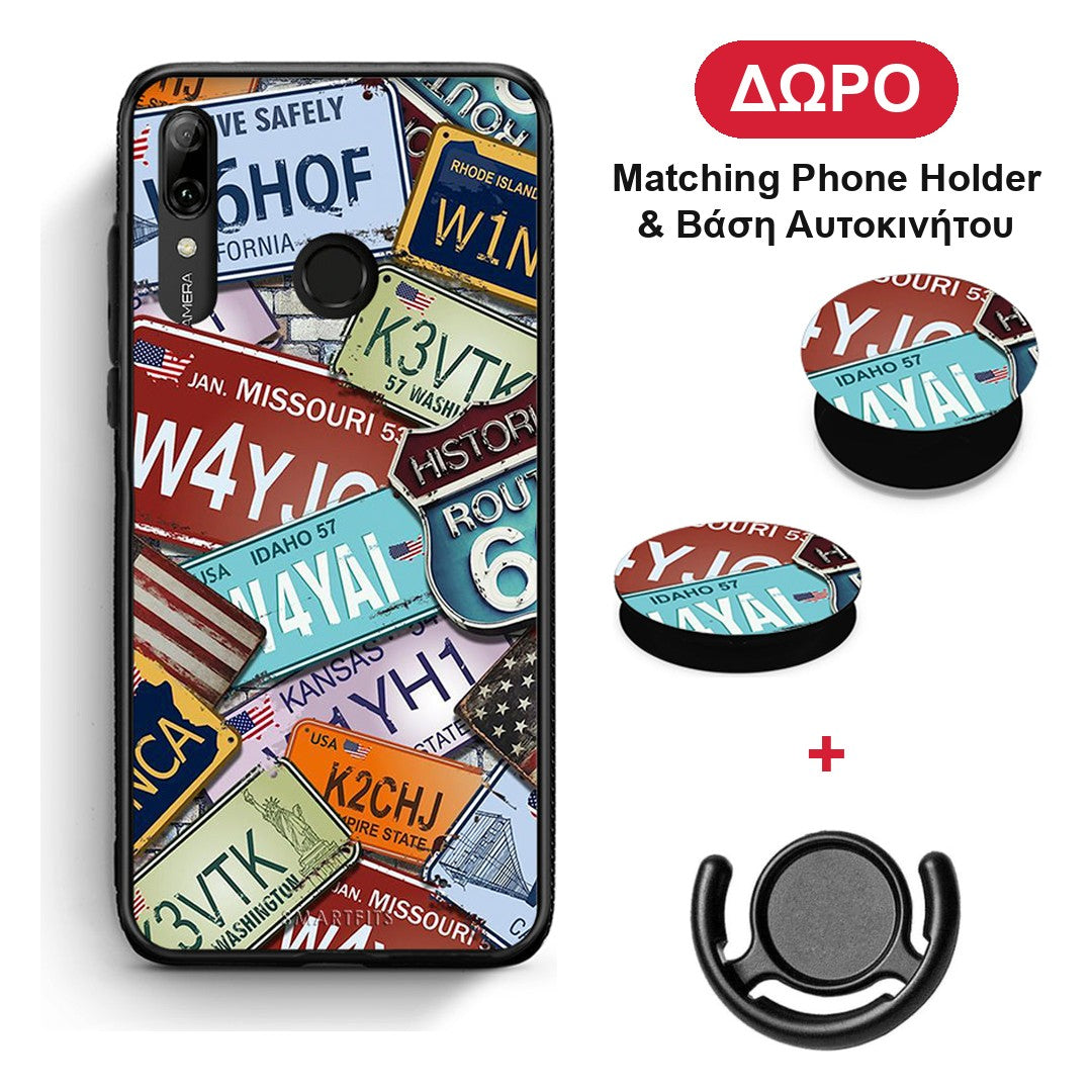 Car Plates - Huawei P Smart 2019 / P Smart+ / Nova 3i θήκη + Δώρο Phone Holder & Βάση Αυτοκινήτου