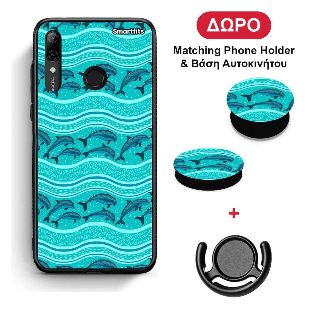 Swimming Dolphins - Huawei P Smart 2019 / P Smart+ / Nova 3i θήκη + Δώρο Phone Holder & Βάση Αυτοκινήτου