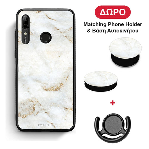 White Gold Marble - Huawei P Smart 2019 / P Smart+ / Nova 3i θήκη + Δώρο Phone Holder & Βάση Αυτοκινήτου