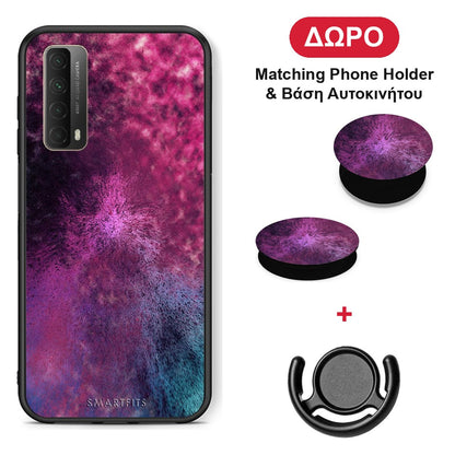 Galactic Aurora - Huawei P Smart 2021 θήκη + Δώρο Phone Holder & Βάση Αυτοκινήτου