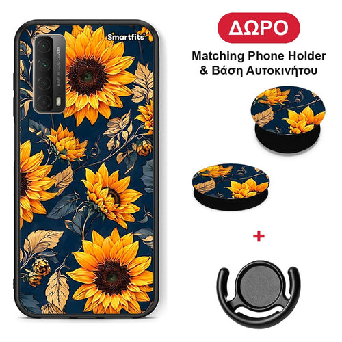 Autumn Sunflowers - Huawei P Smart 2021 θήκη + Δώρο Phone Holder & Βάση Αυτοκινήτου